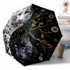 Snow Leopard Yin Yang Automatic Umbrella Compact 8-Rib Design Lightweight All-Season Travel Outdoor Accessory Perfect Gift for Women Men