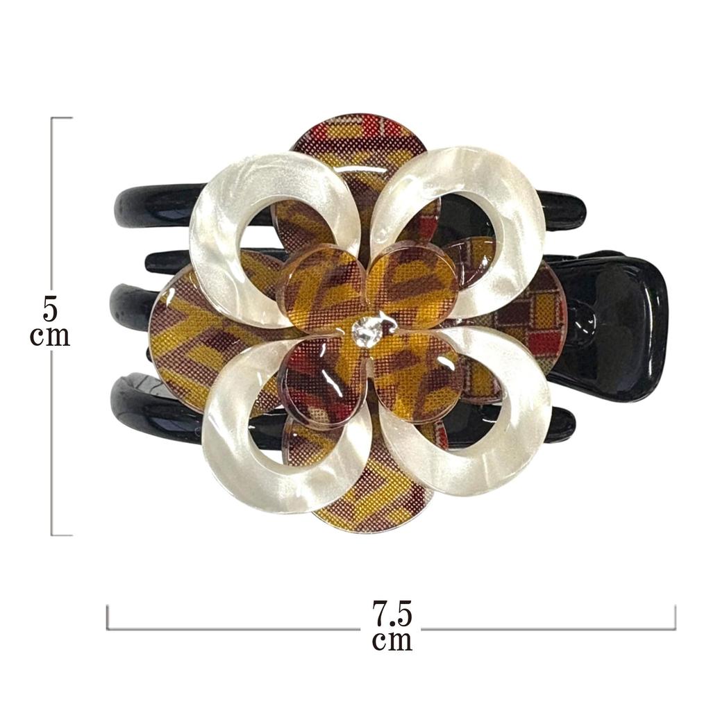 [Yosegi Pattern Hair Clip] Hakone Yosegi-style Traditional Craft Hair Accessory, Stylish, Easy To Use, Cute, Gift (Flower B)