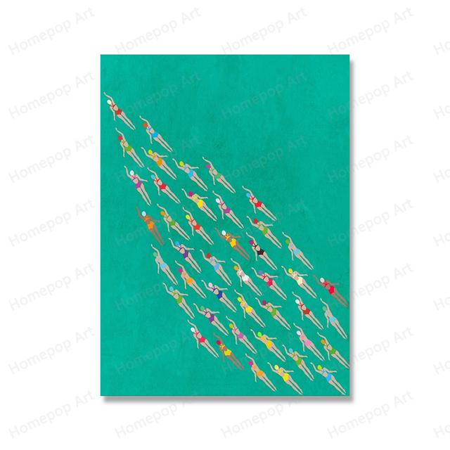 

Абстрактные гоночные пловцы постер велосипедный холст живопись дорожные настенные художественные картины для гостиной декоративные принты на стене 21*30cm