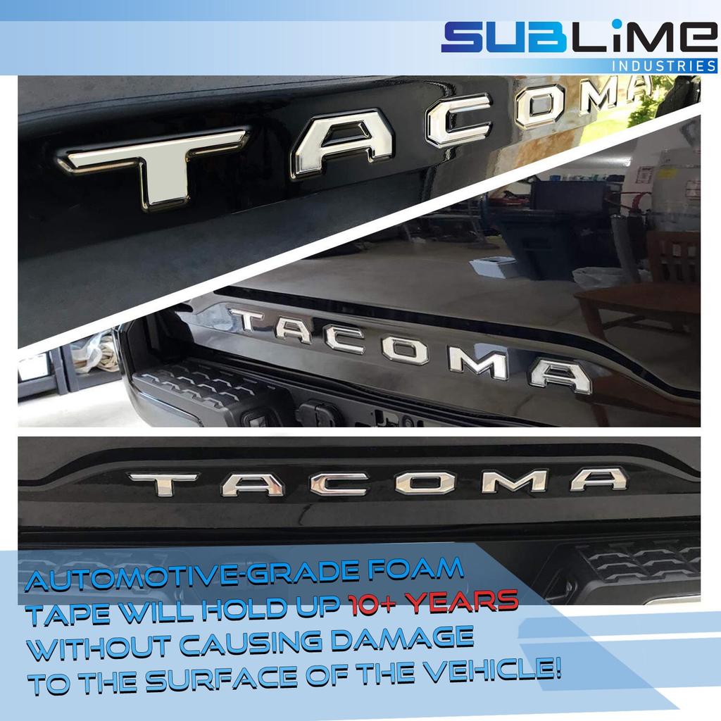 3D Raised Tailgate Ert Letters Emblem Fit For 2016- Tacoma Chrome Badges