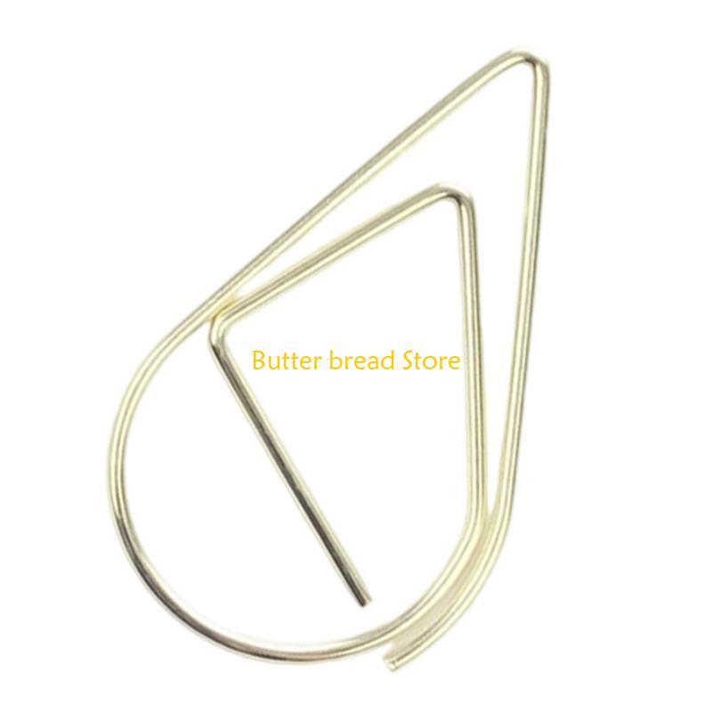 W89C 100 Pcs Water Drop Paper Clips Metal Planner Clips Small Bookmarks