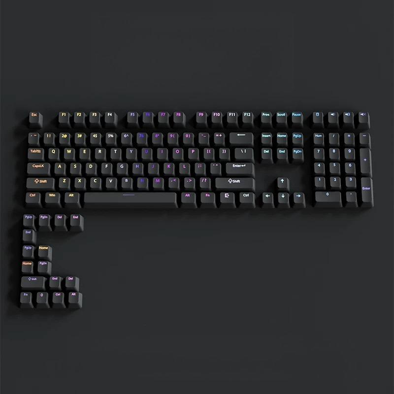 Xiaomi 133+ Keys Black Cherry Profile Double Shot Shine Through PBT Keycaps RGB Backlit Keycaps for Cherry Gateron MX Switches Keyboard