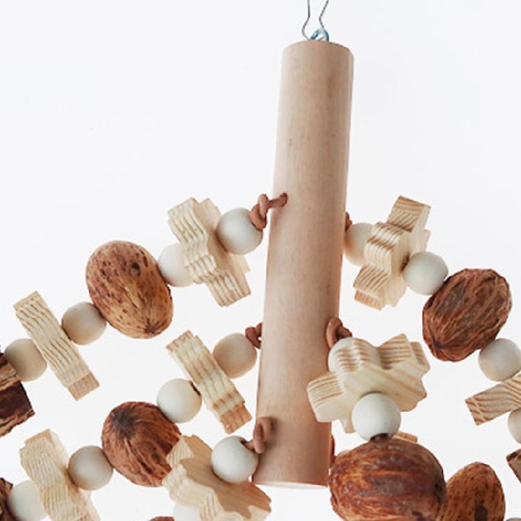 Parrot Chewing Toy Wood Blocks Bird Cage Bite Toys for Cockatiel Canary Lovebird