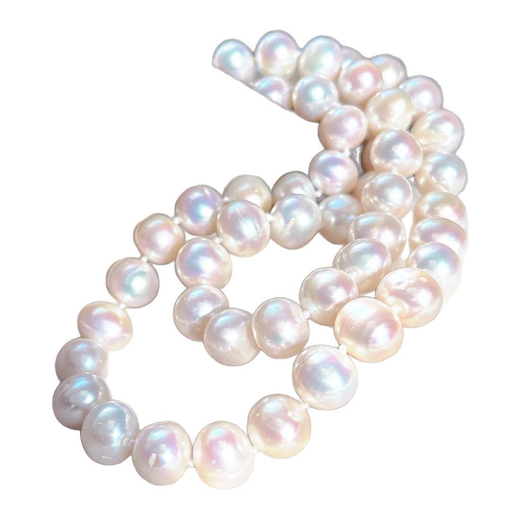 9-10Mm High Quality Natural Freshwater Pearl Necklace Clavicle Chain