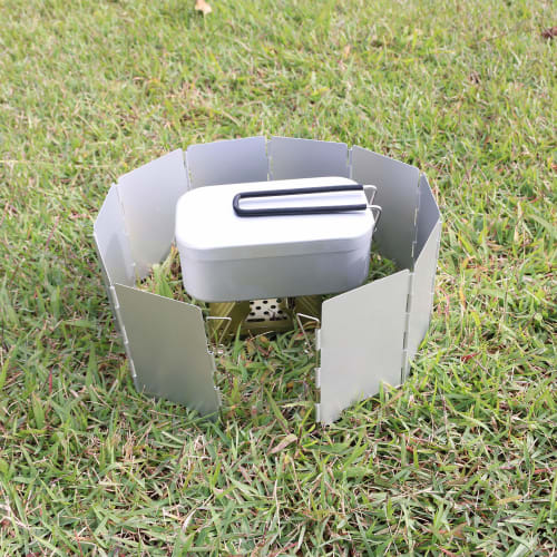 SUNDRY Windscreen, Small, Compact Size, Fits in a Messtin, Windbreak, Aluminum, Lightweight, Foldable, 10 Panels