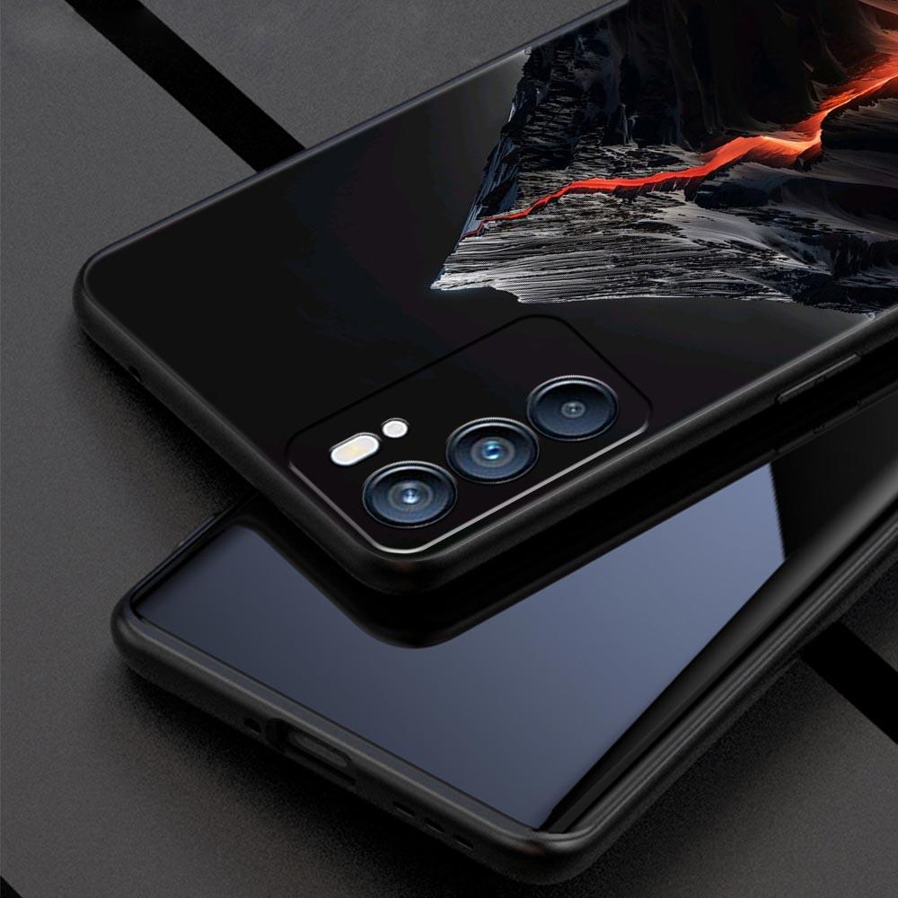 Black Mountain Peak Phone Case For Oppo A17 A31 A54 A57 A78 A79 A98 Find X5 X6 Reno 6 7 8 10 11 12 13 F Pro 5G Soft TPU Cover