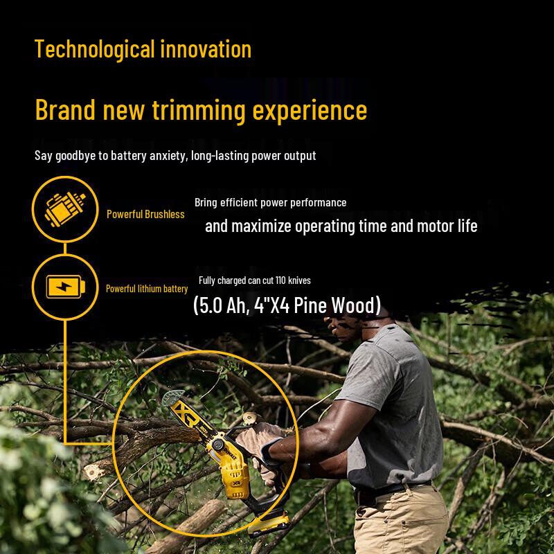 DEWALT 20V MAX Cordless Brushless 8-inch Pruning Chainsaw CN plug (adapter included)