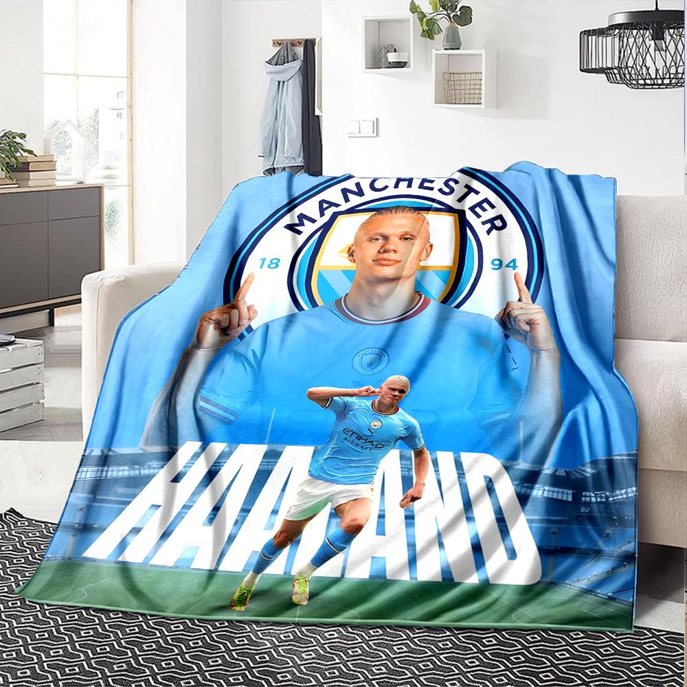 1pc Haaland15 Blanket, Gift, for Men and Women, Soft Blanket, Good for Sofa Bed Couch Travel, Lightweight Flannel Blanket