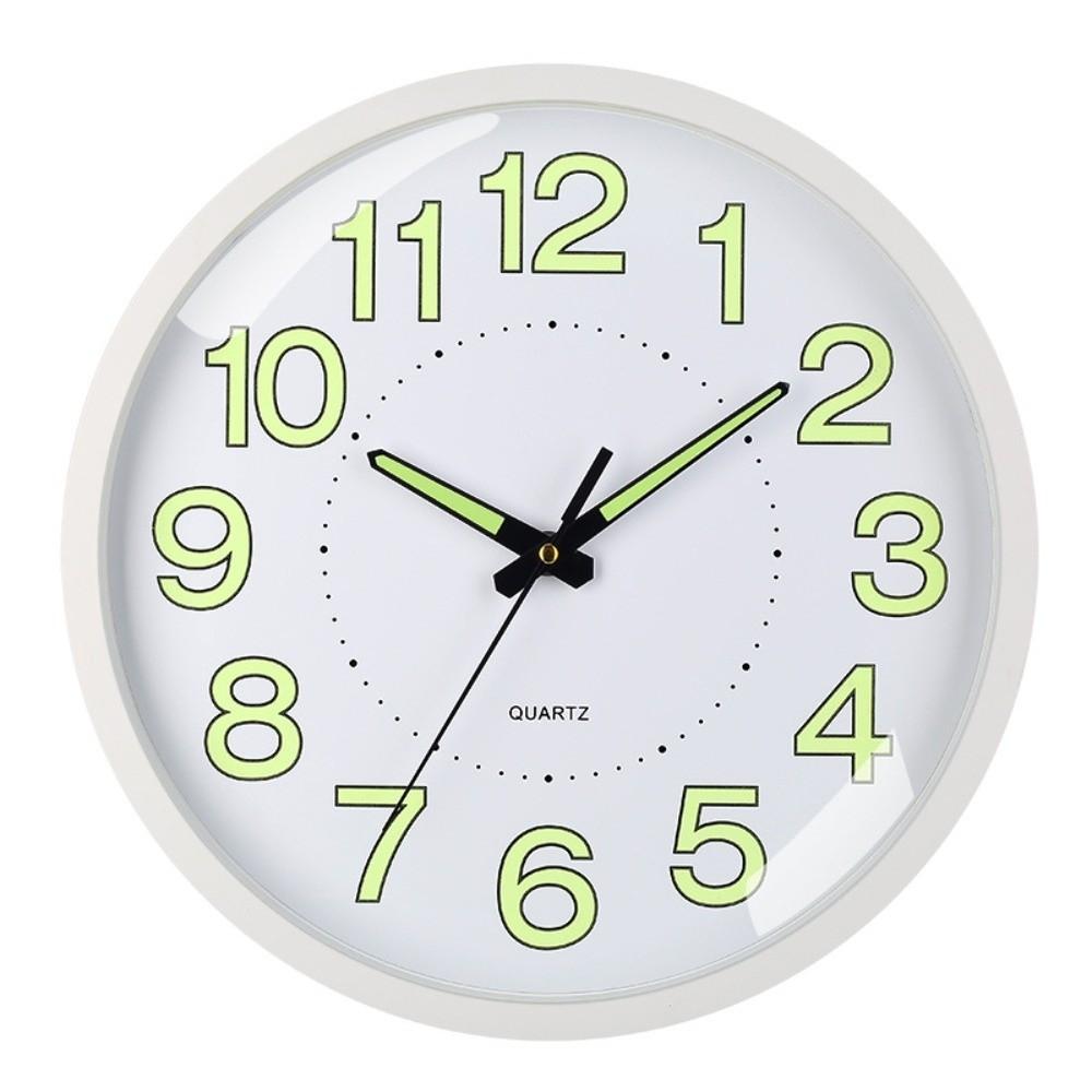 Non-Ticking Night Light Hanging Clock Glow In The Dark Wall Time Clock  Home Decor