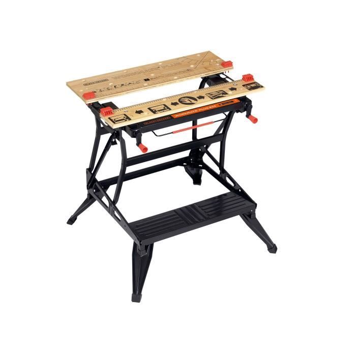 Etabli etau pliable - BLACK+DECKER - WM825-XJ - serrage a main - charge maximale de 250 kg