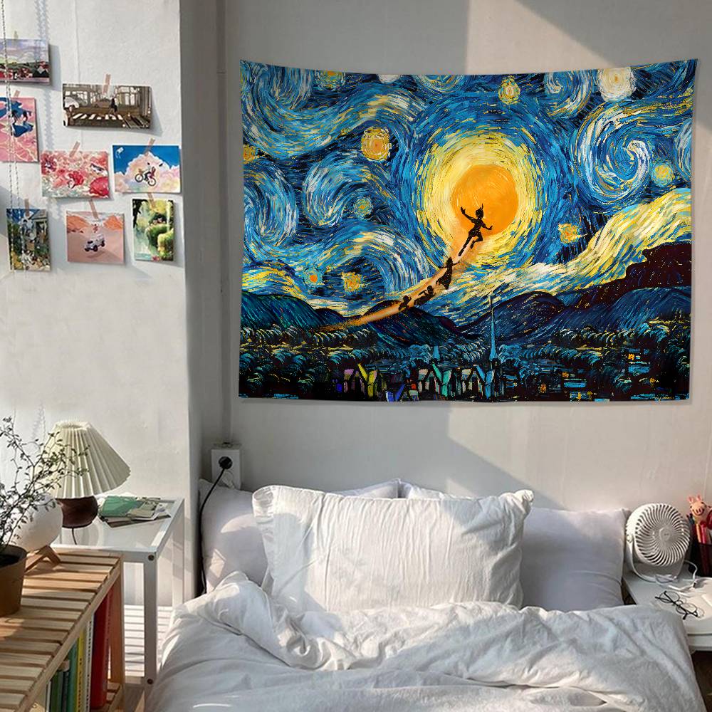Van Gogh Paintings Printed Large Wall Tapestry Art Science Fiction Room Home Decor Decor Blanket