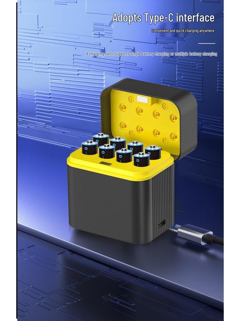 1.5V AA Lithium Battery Charger with Smart Case and Type-C Fast Charging