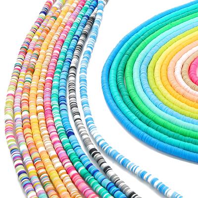 350 Stück flache, runde, handgefertigte Polymer-Ton-Chip-Scheibe, lose Distanzperlen für DIY-Schmuckherstellung, Halskette, Armband