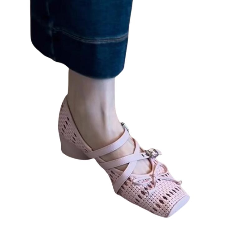 Damen Ballett Tanzschuhe Schleife Designer Absatzschuhe Mode Kleid Frau Sandalen 2025 Sommer Neue Marke Elegant Sandalias De Mujer