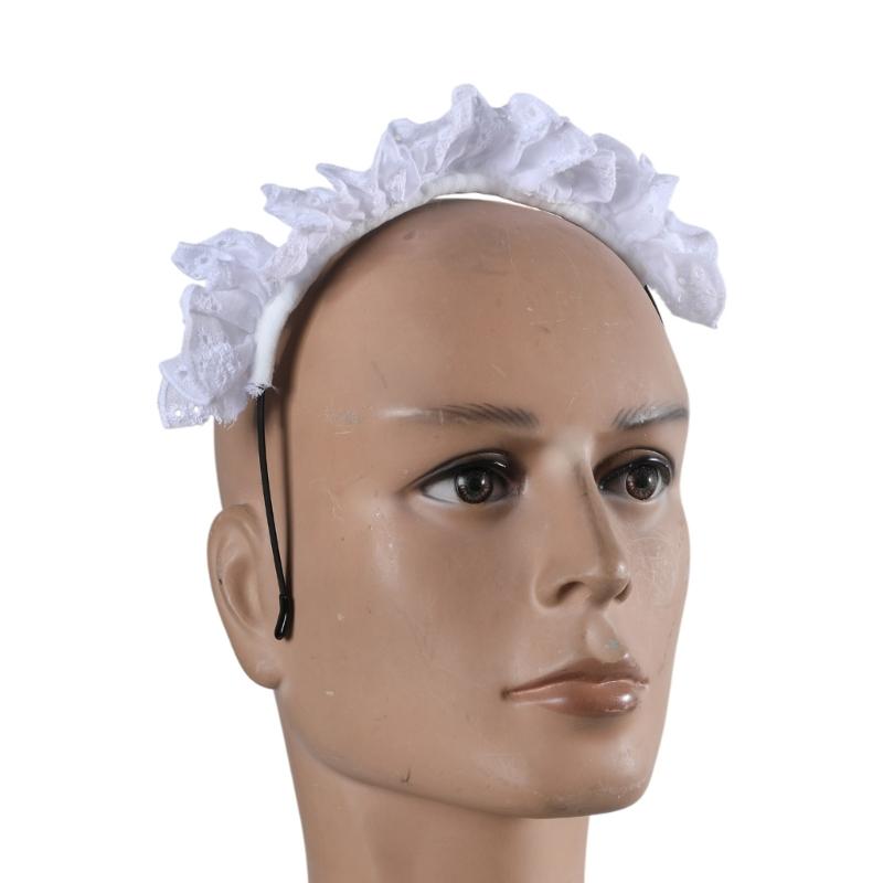 Dívčí skládané krajky s elegantním dutým vzorem, čelenka, bílá, make-up, mytí obličeje, vlasová ozdoba, cosplay, párty, čelenka