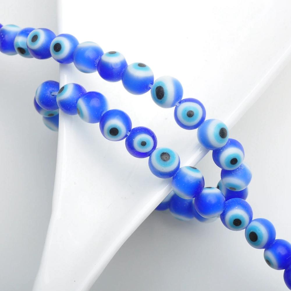 

50 шт. Круглые 6 мм Бусины из стекла Миллефиори с узорами «Злой глаз», Лот для рукоделия, Аксессуары и фурнитура для изготовления украшений своими руками 6mm-50pcs