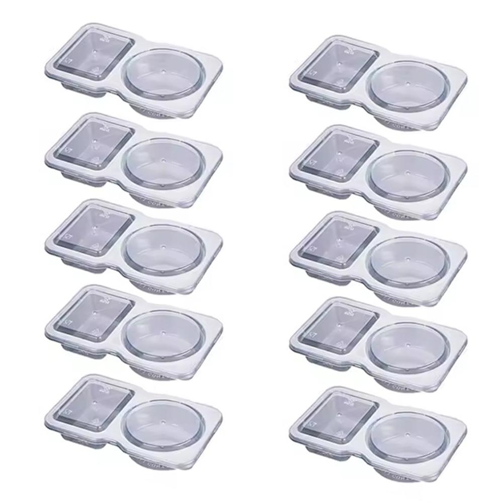 10/15/20pcs with Lids Disposable One-piece Sauce Box Portable Plastic Snack Container  Outdoor