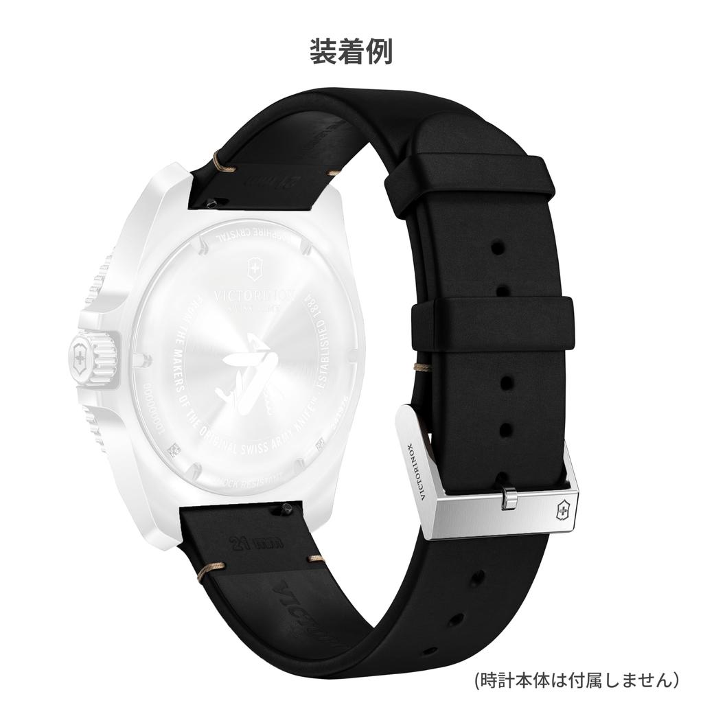 Uhrenarmband 21mm Lederarmband D1 Dornschließe Uhrenarmband Ersatzarmband Leicht Atmungsaktiv Schwarz [Victorinox] Werkzeuglos [] V.60038