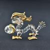 Fourcart Handmade Glass Feng Shui Purification Dragon with Ball, 2-inch X 3-Piece Set