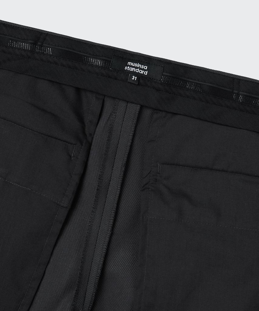 MUSINSA STANDARD Whipcord Flare Hidden Banding Slacks [Gray]