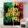 Set Of 2 Flat Printing Curtains Without Rod Tropical Birthday Curtain Fabric Yarn Decorations Outdoor Modern Made Polyester