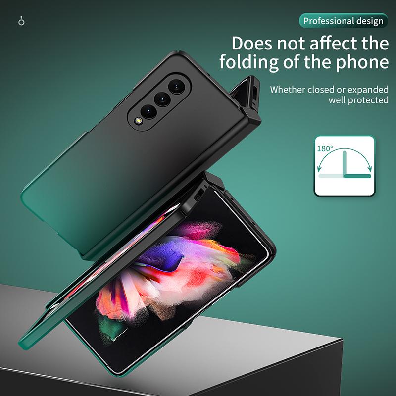 Pro Samsung Galaxy Z Fold 4 pantové pouzdro na telefon Fold2 Fold3 Fold4 Case Gradient Ultra Slim Anti-Drop Cover with Tempered Glass Film