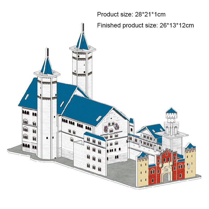 Big Size Children's 3D Paperboard Puzzle House Villa Castle Building Model for Kids Handmade DIY Assembly Puzzle Toys Gift