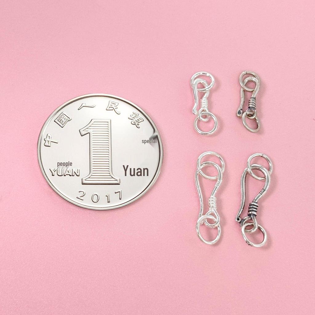 S925 Sterling Silver Fish Hook Clasp for Jewelry Making - Retro Bead Stringing & Necklace DIY Accessories