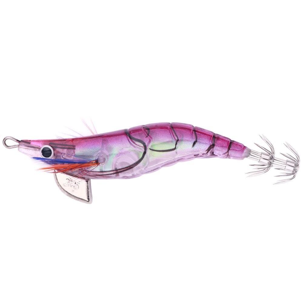 10cm 12g Fishing Lure Noctilucent 2.5# hook Noctilucent Squid Cuttlefish Jigs Artificial Wood Wood Shrimp Deep Sea Fishing