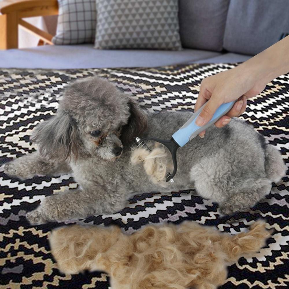 Dog Cat Comb Pet Fur Knot Cutter Grooming Shedding Tools Hair Remover Brusher Double Sided Hairdressing Pet Comb Deshedding Brush Pet Products