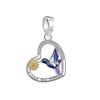 NEW Fine S925 Silver Pink Glass Flamingo Dangle Bead Pendat Fit Original  Bracelet Jewelry Shiny Colored Zircon Bird Charm