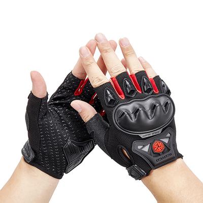 Motorradhandschuhe für Herren Damen Halbfinger Atmungsaktiv Touchscreen Gestrickte Fahrhandschuhe