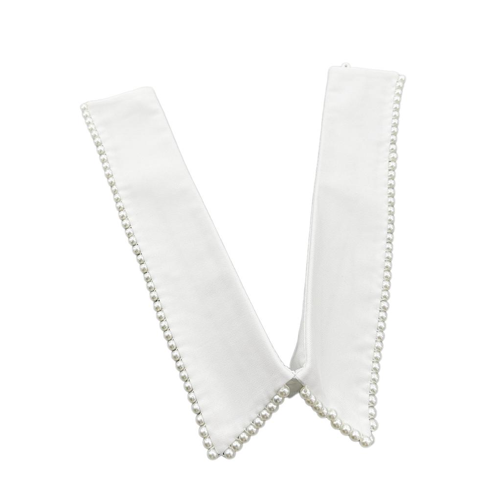 Elegant Detachable False Collar Beads Trim Lapel Ladies Sweater Shirt Sewing False Collar Sweater Dress Supplies