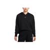 Nike Solid Color Hooded Long Sleeve Cropped Loose Sweatshirt Women Tops Black FB8267-010