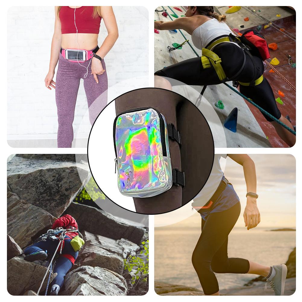 Women's Holographic Thigh Bag Adjustables Straps Waist Pouch For Outdoor Waterproof Running Leg Bag Sports Mobile Phone Holder