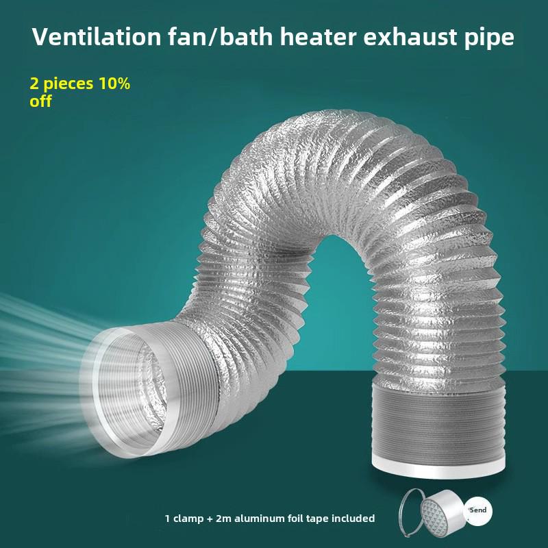 Conduit de ventilation universel en aluminium pour hottes de cuisine et de salle de bain