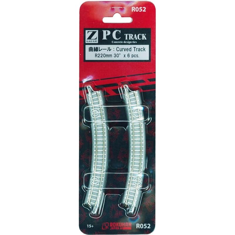 

rokuhan Z gauge R052 pc track curved rail R220-30° (6 pieces)