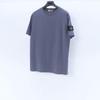 Stoneh Classic Patch Solid Color T-Shirt Men Women High Street Basic Short Sleeve Crewneck Casual Top