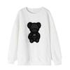 Mulheres coreano urso suéter versátil fundo pullovers desenho animado tops streetwear solto moletom roupas