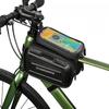 Bike Front Beam Bag Support Touch Screen Bike Phone Mount Bag Large Capacity Cycling Top Tube Bag for 7in Phones