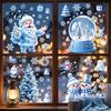 Reusable Holiday Window Scenes Christmas Snowflakes Santa Static Sticker, Waterproof PVC Decorative Stickers for Glass Decal, Removable