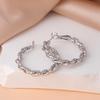 European Style Twisted Hoop Earrings for Women - Large Circle Studs with Unique, Simple Design