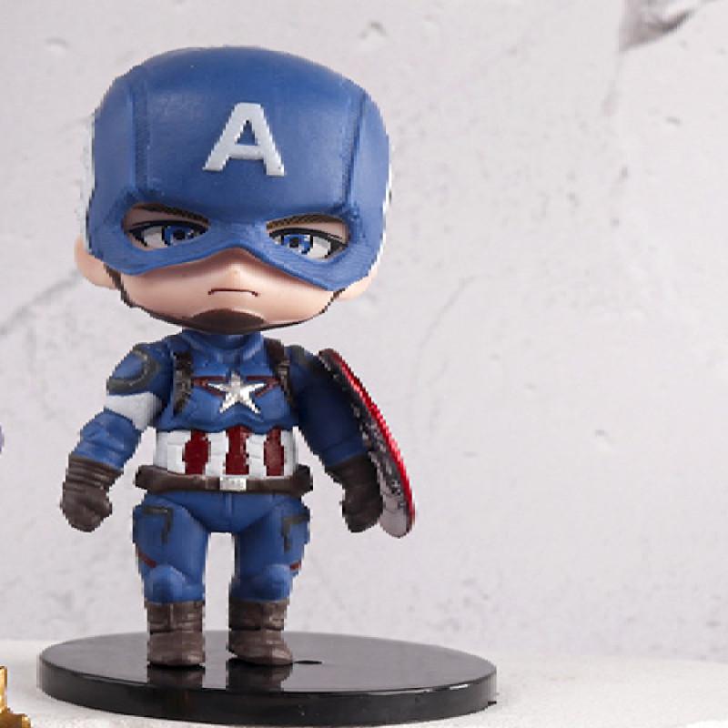 Q Version Of Avengers Captain America Iron Man Thanos Spider-man Miniature Model Decoration For Marvel Fans