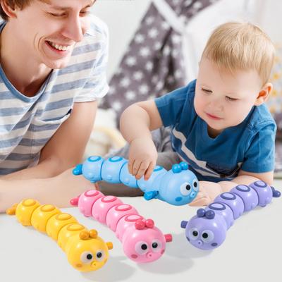 Wind-Up Caterpillar Toy Mechanical Crawling Insect Safe Non-Toxic Baby Toy Educational Kids Toy Guides Babies To Crawl Birthday Gift for Toddlers