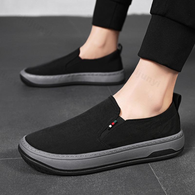 Fashion Men's Shoes Ice Silk Cloth Canvas Shoes Casual Sneakers 2025 Breathable Men Trend Slip On Platform Student Zapatillas Tenis