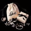 10pcs White Canvas Drawstring Gift Bags 5" x 7" - Reusable Jewelry Pouches for Weddings Birthdays & DIY Favors with Black Straps