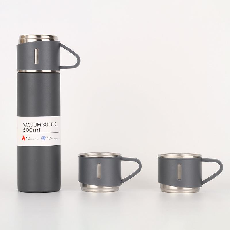 304 Stainless Steel Insulated Travel Cup Set with Three Lids - Perfect Business Gift for Men and Women