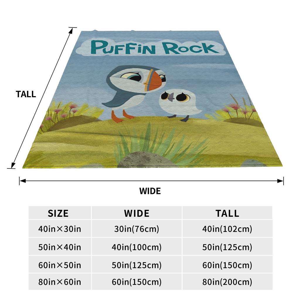 Puffin Rock und die neuen Freunde Cartoon Accessoires Decke Superweiche Decken für Sofa 50x60 Zoll Mehrgrößen-Bettüberwürfe