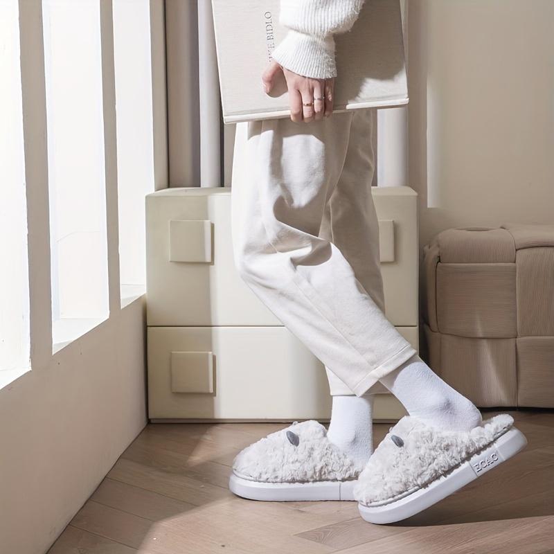 Cozy Plush Men's & Women's Slippers - Non-Slip Thick Fleece Lined Comfort Shoes with Soft EVA Sole for Indoor Warmth