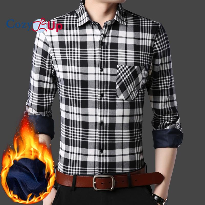 Buy Cozy Up Men Fleece Warm Shirt Male 